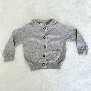 Viverano Organic Cotton Sweater in Heather Grey, Size 3-6M